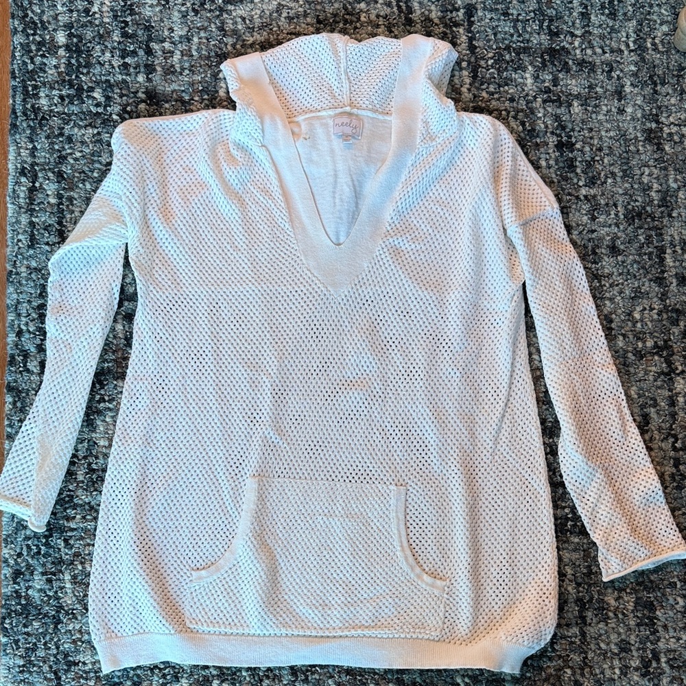 White Mesh Women's Sweater